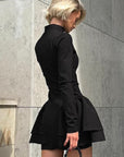 French Style Little Black Dress with High Neck