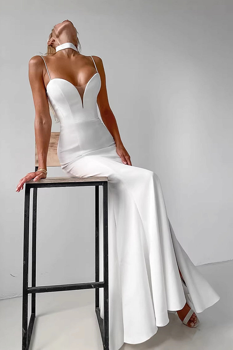 Elegant White Mermaid Dress for Women