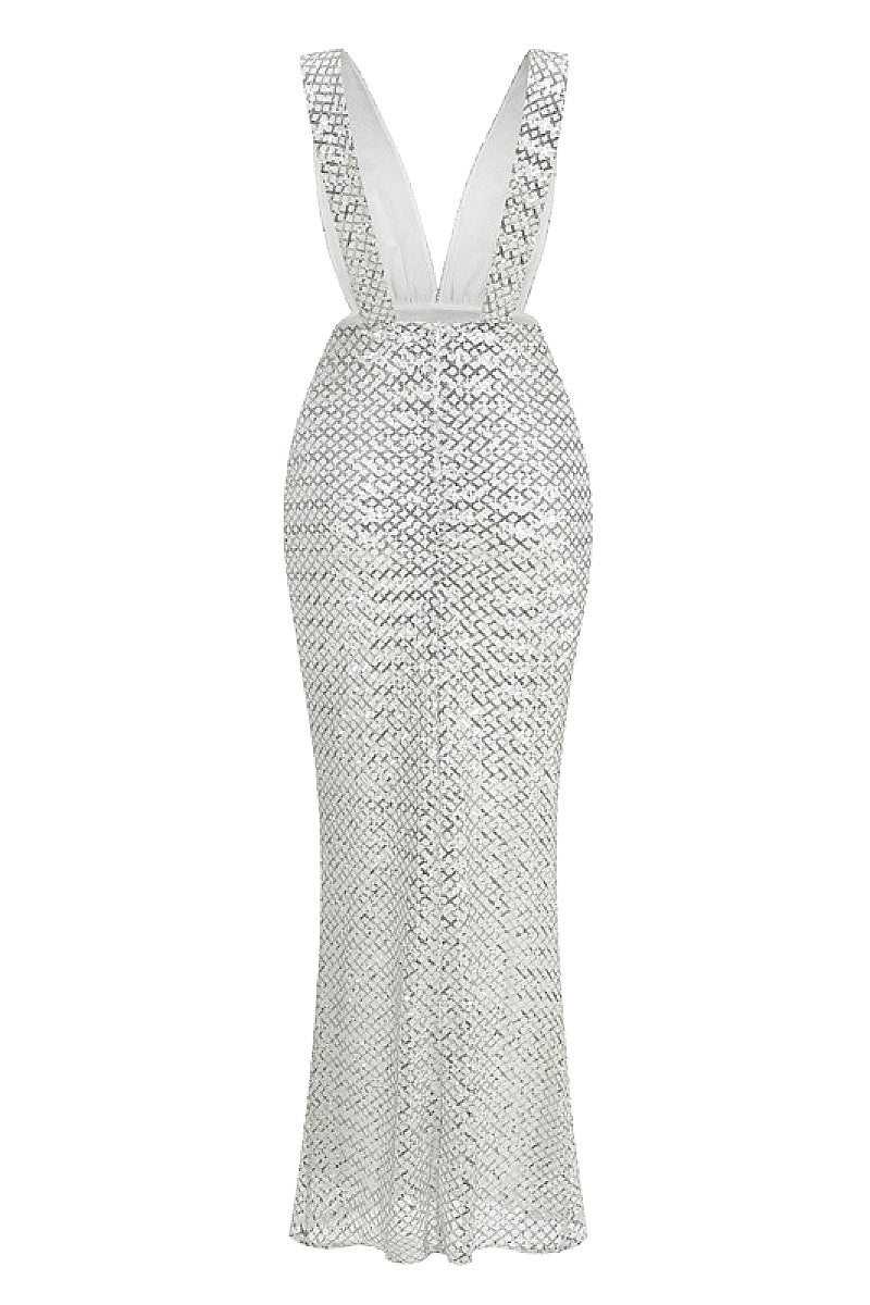 Elegant Sequin Mermaid Dress with Bow Decoration