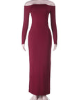 Off Shoulder Sexy Backless Long Sleeve Dress