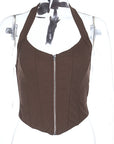 Sexy Backless Crop Top with Tie Design