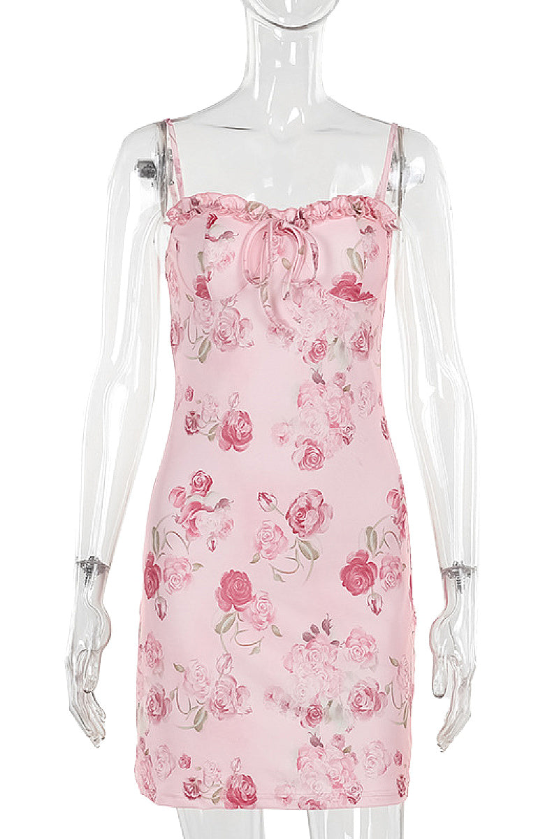 Summer Stylish Bodycon Dress with Floral Print