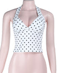 Summer Polka Dot Halter Top for Women