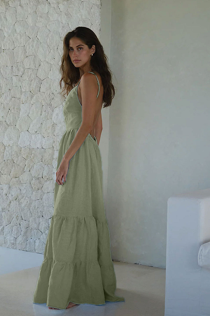 Summer Sexy Cake Dress with Backless Design