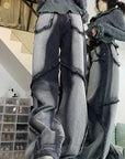 Vintage Style Patchwork Denim Pants for Women