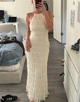 New Women's Backless Ruffled Dress