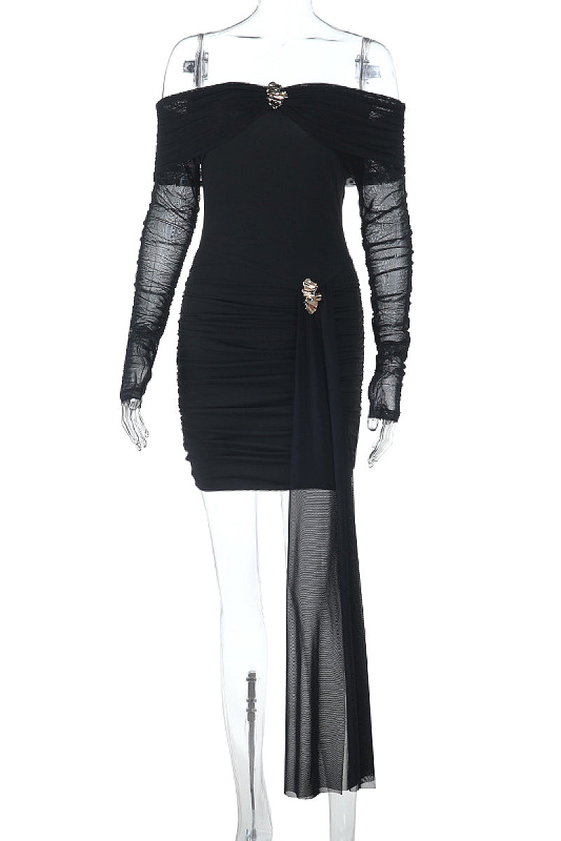 Chic Off-Shoulder A-Line Mini Dress