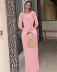 Elegant Black A-Line Dress with Long Sleeves