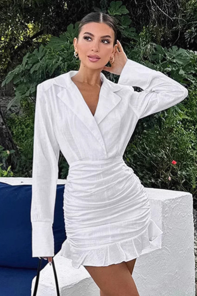 Spring Commuter Cotton Linen Suit Dress for Women