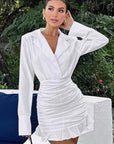 Spring Commuter Cotton Linen Suit Dress for Women