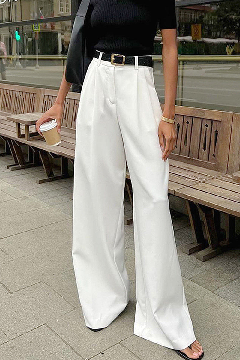 High Waist Straight Leg Pants for Women