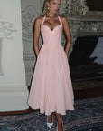 V-Neck A-Line Dress with Bow Detail