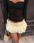 Women's Long Sleeve Mesh Top with Tie-Dye