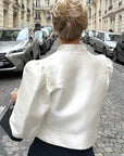 Retro Elegant Short Puff Sleeve Shirt