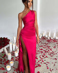 Summer Chic Asymmetrical Satin Dress for Women