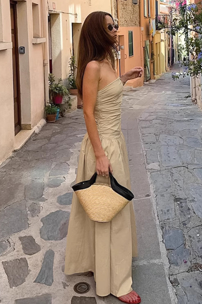 Chic Strapless A-Line Dress for Women