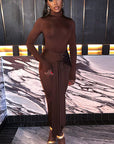 Elegant Long Sleeve Round Neck Dress