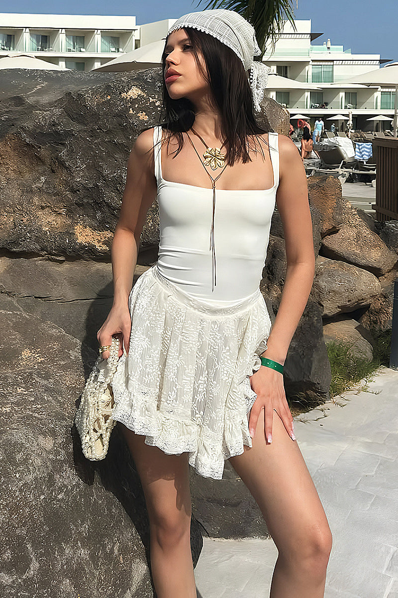 Elegant A-Line Lace Skirt for Women