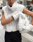 New Women's Faux Fur Sleeveless Cardigan