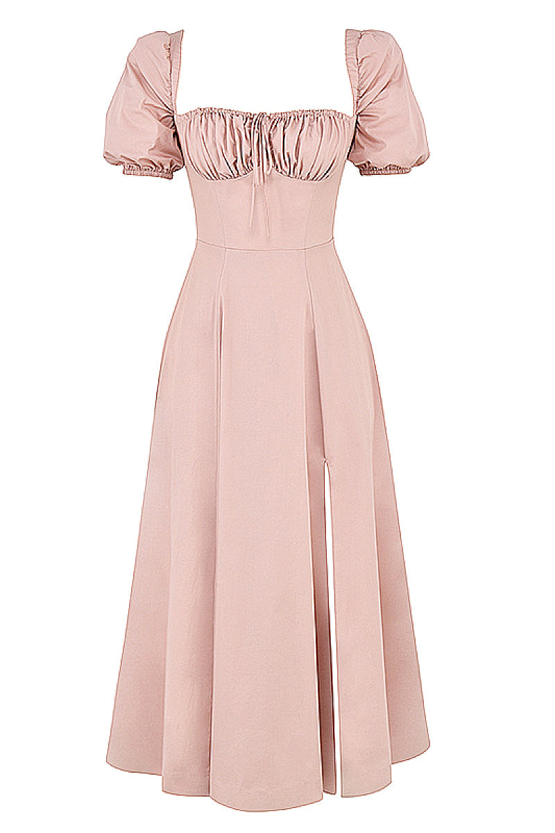 Summer French Style Puff Sleeve Dress
