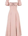Summer French Style Puff Sleeve Dress