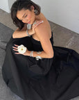 Elegant Black Strapless A-Line Dress for Women