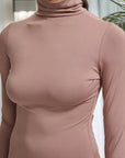 Elegant High Neck Long Sleeve Dress