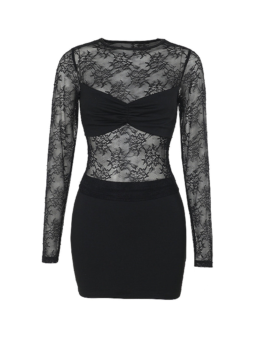 Autumn Women's Lace Top and Skirt Set