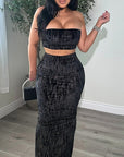 Trendy Women's Crop Top Dress Set
