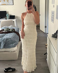 New Women's Backless Ruffled Dress