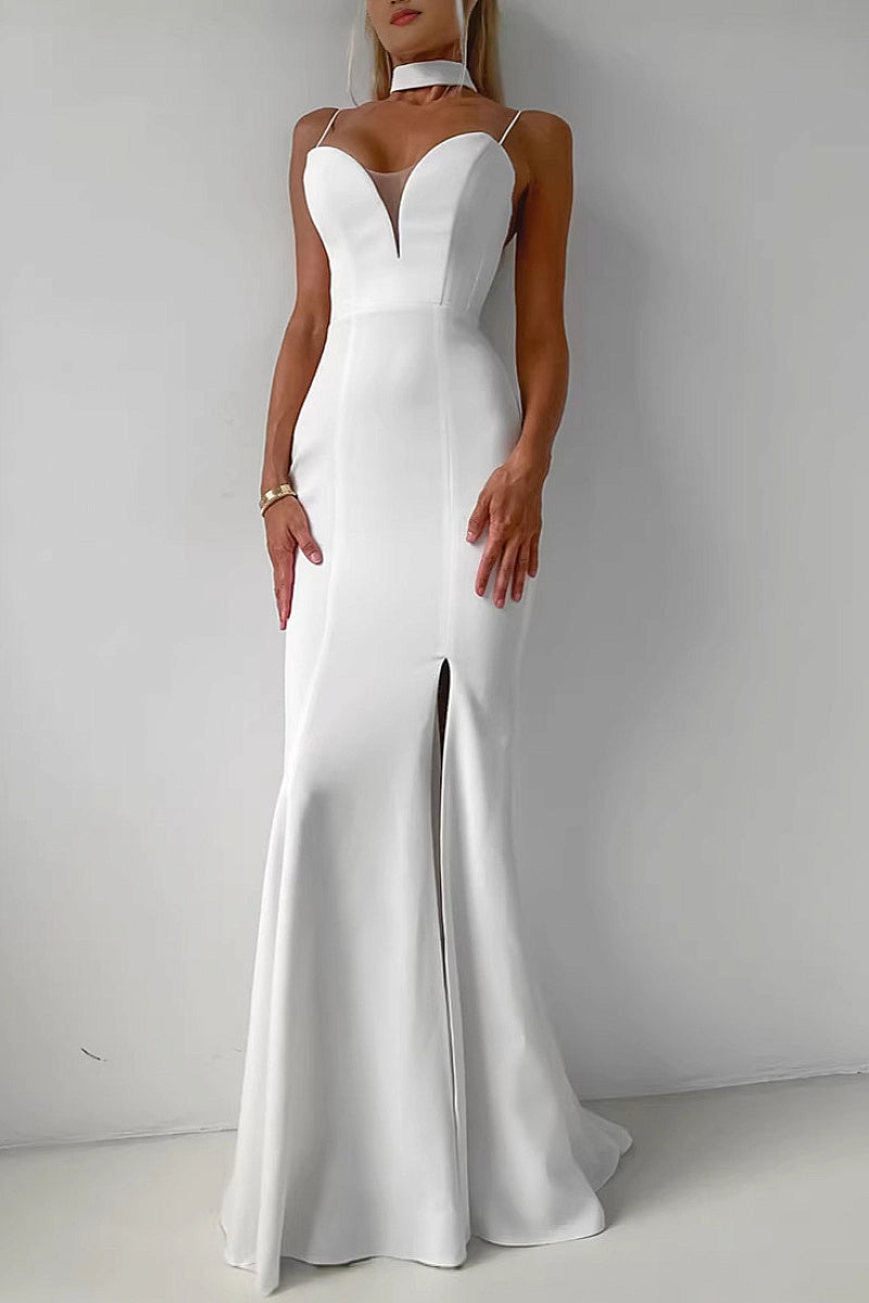 Elegant White Mermaid Dress for Women