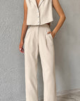 French Cotton Linen Stylish Casual Set