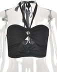 Stylish Cross-Back Crop Top with Tie Design