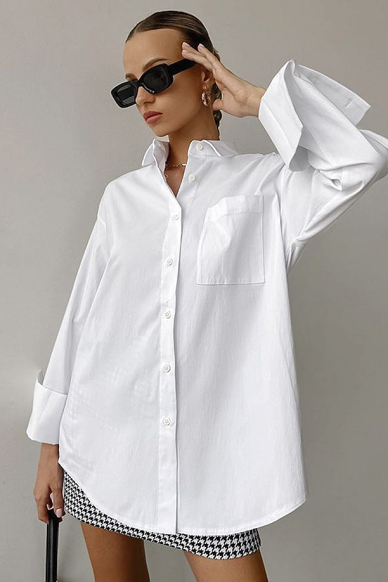 Casual Oversized Boyfriend Style White Shirt