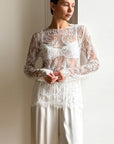 French Style Sheer Lace Top for Women