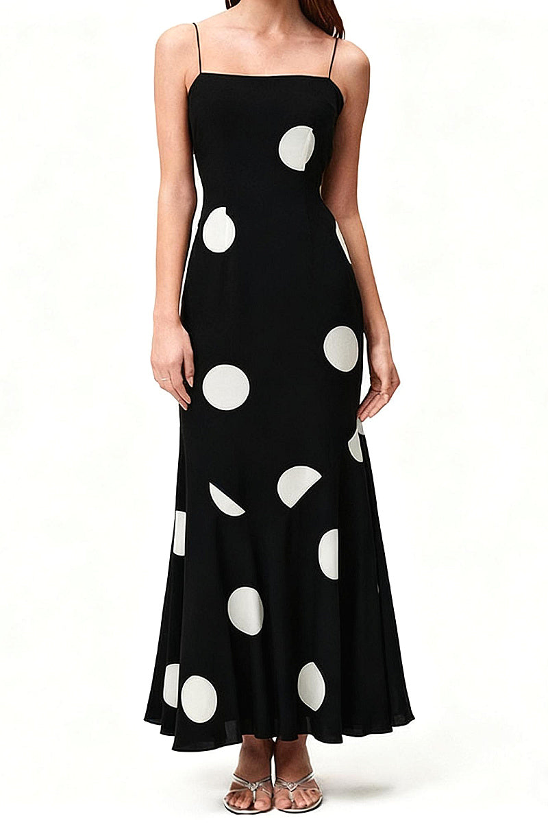 Chic Polka Dot Print A-Line Dress