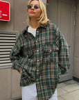 Vintage Plaid Long Sleeve Shirt for Women