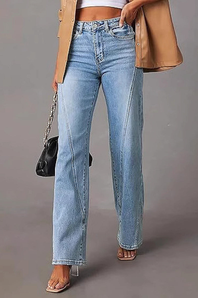 Fashionable Loose Fit Women's Wide Leg Jeans