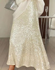 Fashion Sequined High Waist Maxi Skirt