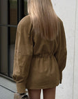Winter Loose High Neck Suede Jacket