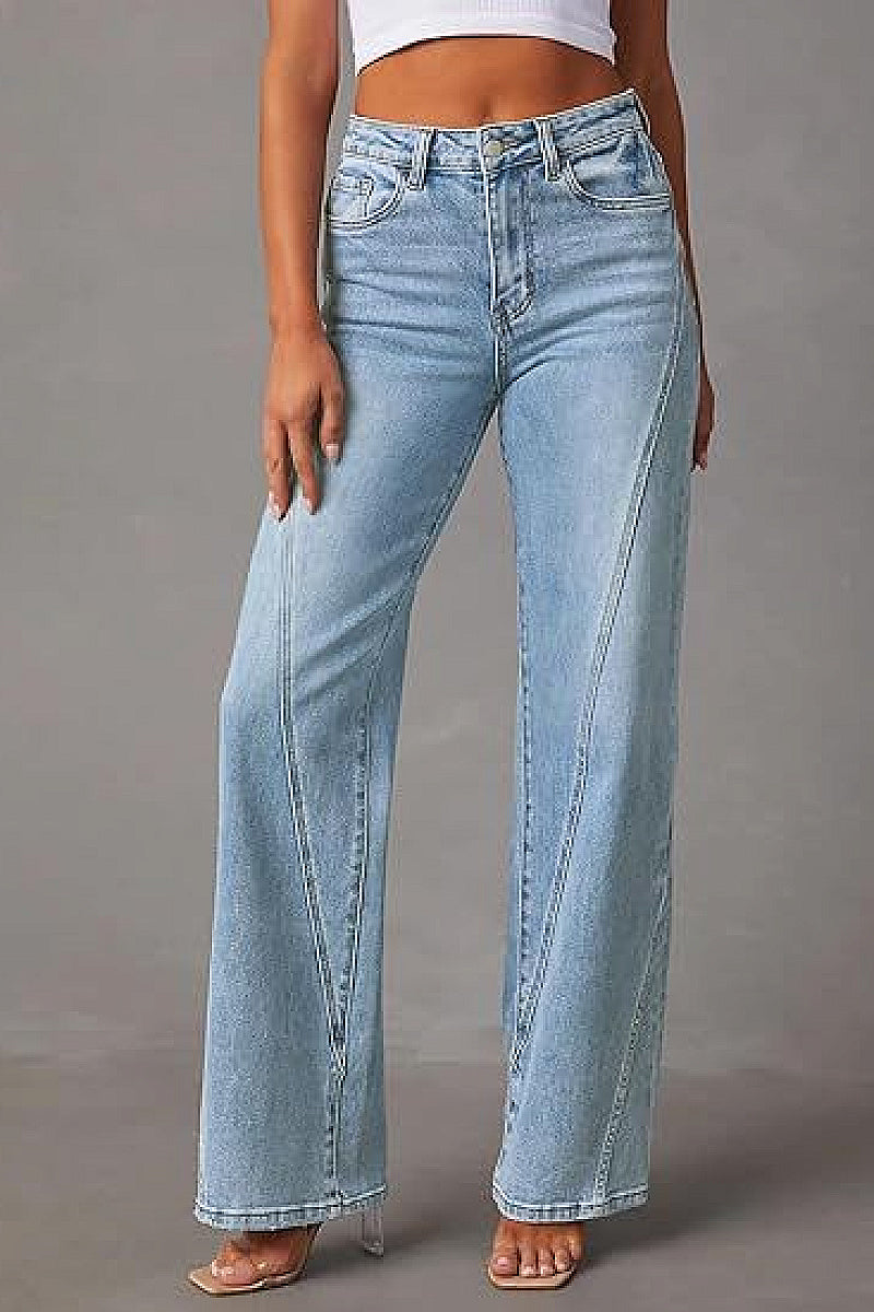 Fashionable Loose Fit Women's Wide Leg Jeans