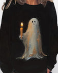 Fashionable Plus Size Printed Long Sleeve Top