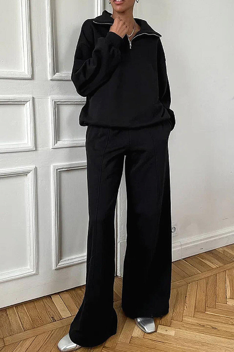 Fashionable Pink Sweatshirt and Pants Set for Women