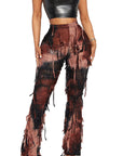 Trendy Tassel Tie Flared Casual Pants