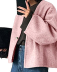Fashionable V-Neck Woolen Cardigan for Women