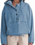 Fashionable Women's Denim Hoodie Jacket