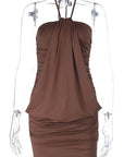Sexy Halter Neck Mini Dress for Women