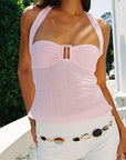 Summer 2025 Backless Crop Top with Tie