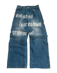 Vintage American Pattern Denim Shorts for Men