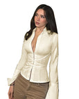 Stylish Long Sleeve Shirt with Tie Detail